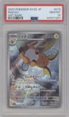 Raichu from the 2023 Pokemon SV JPN set graded by PSA and given an overall grade of 10.
