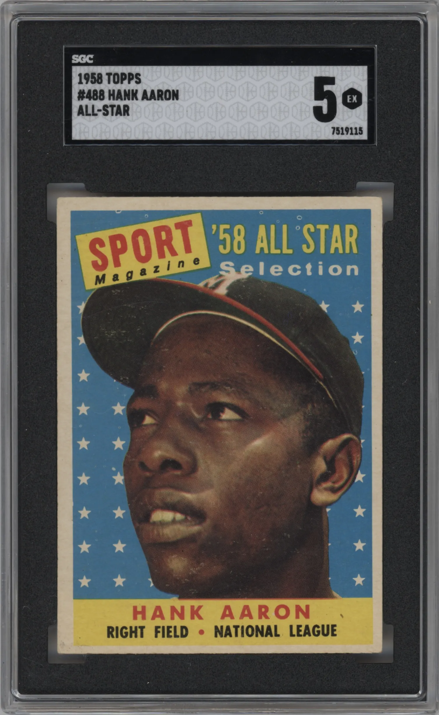 1958 Topps All Star Hank Aaron #488 SGC 5