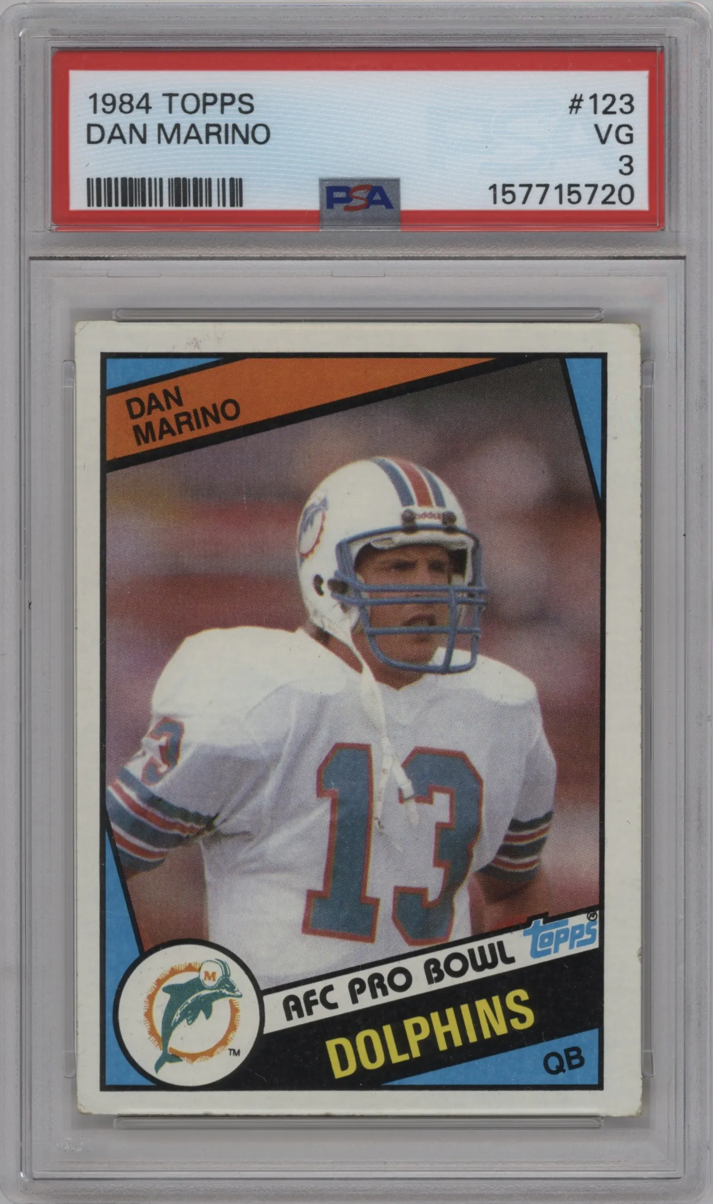 1984 Topps Dan Marino PSA VERY GOOD 3 #123 PSA 3