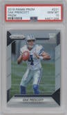 Dak Prescott from the 2016 Panini Prizm set featuring a Prizm parallel graded by PSA and given an overall grade of 10.