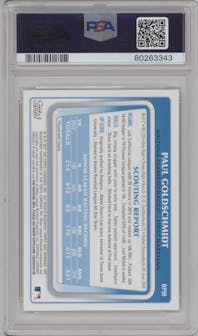 Paul Goldschmidt from the 2011 Bowman set graded by PSA and given an overall grade of 10.