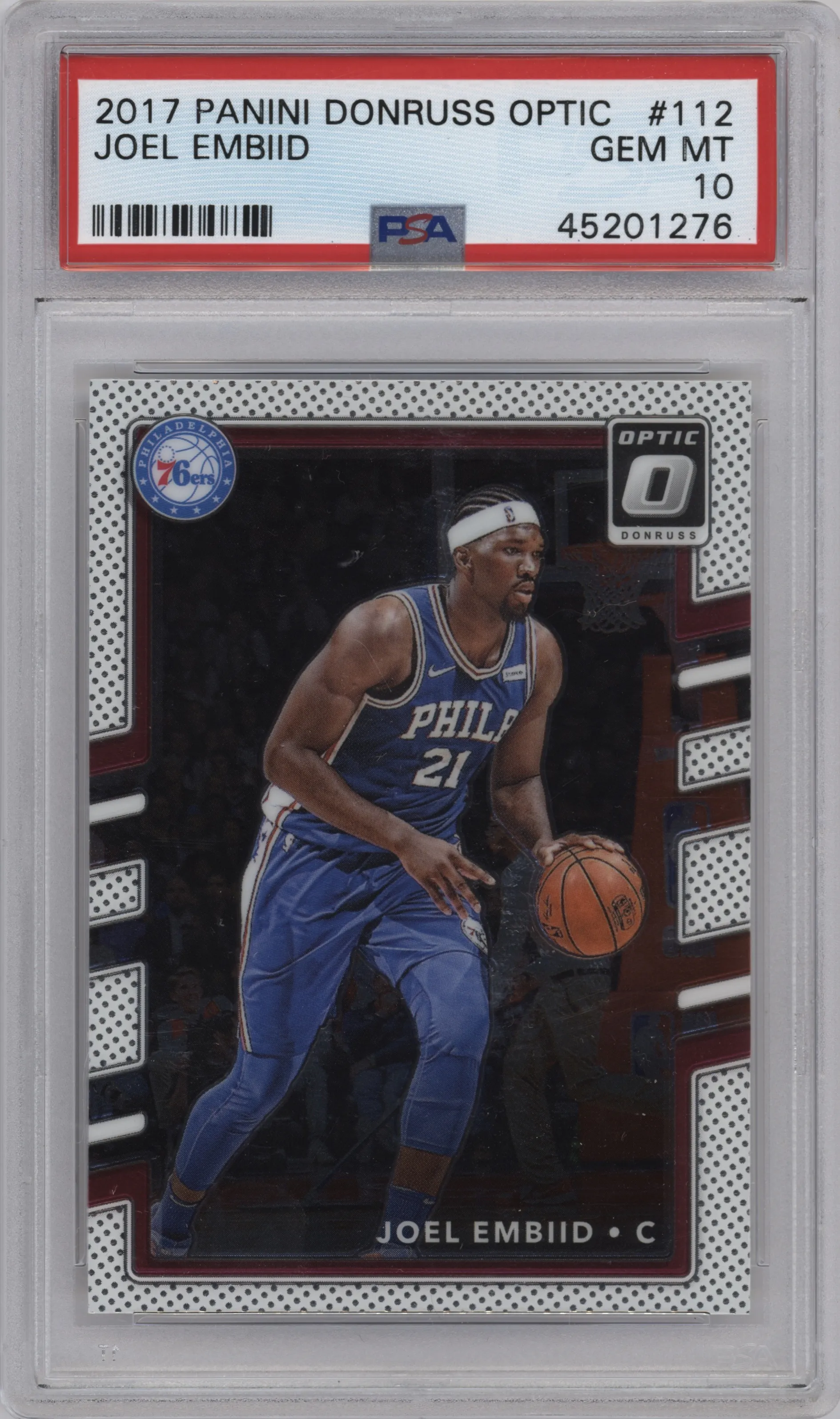 2017 Panini Donruss Optic Joel Embiid PSA 10