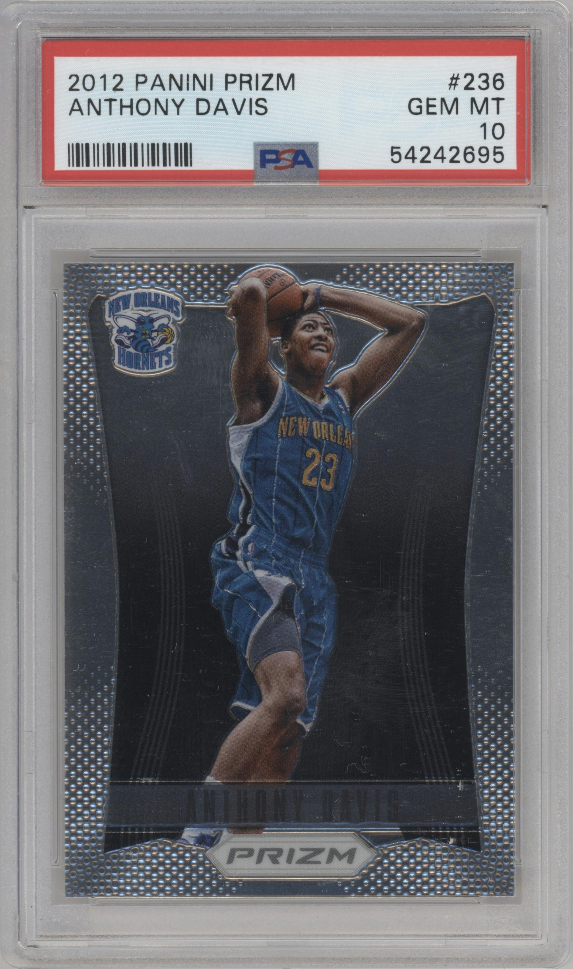 Anthony Davis from the 2012-13 Panini Prizm set graded by PSA and given an overall grade of 10.