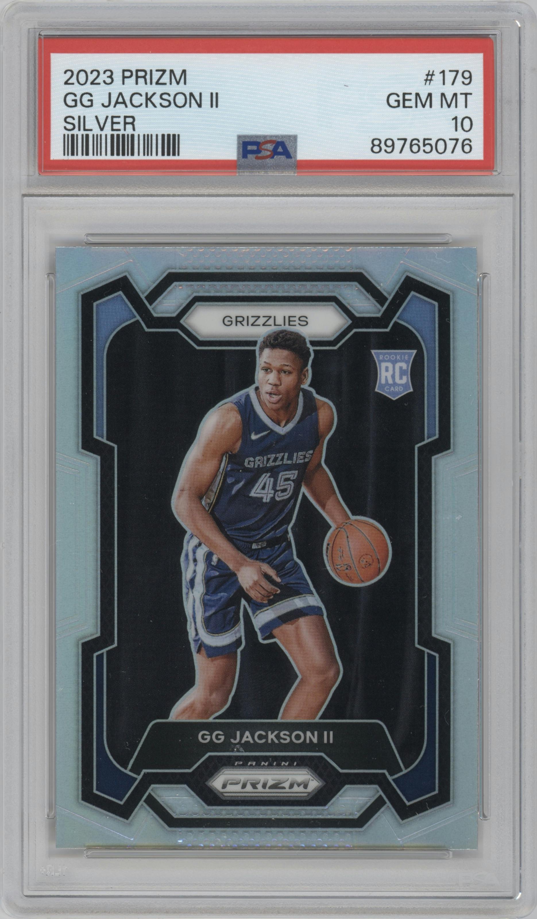 GG Jackson II from the 2023-24 Panini Prizm set featuring a Silver Prizm  parallel graded by PSA and given an overall grade of 10.