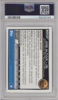 Jose Altuve from the 2010 Bowman Chrome set graded by PSA and given an overall grade of 9.