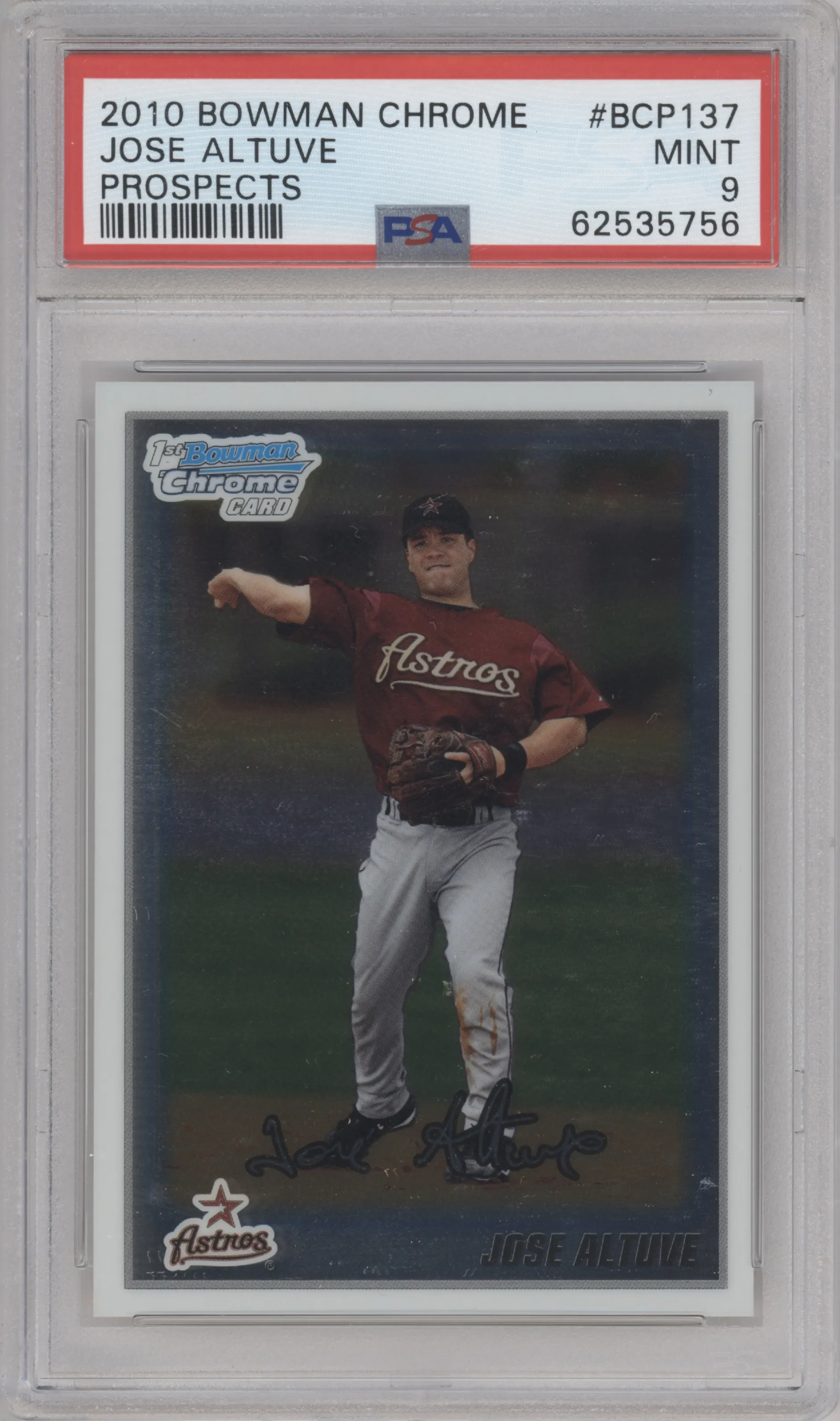 2010 Bowman Chrome Prospect Jose Altuve #BCP137 PSA 9