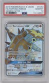 Turtonator GX from the 2019 Pokemon S&M  set graded by PSA and given an overall grade of 10.