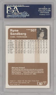 Ryne Sandberg from the 1983 Fleer  set graded by PSA and given an overall grade of 10.