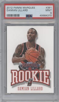 Damian Lillard from the 2012-13 Panini Marquee  set graded by PSA and given an overall grade of 9.