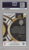 Kamilla Cardoso from the 2024 Panini Select WNBA set featuring a Neon Green Prizm parallel graded by PSA and given an overall grade of 9.