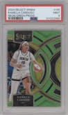 Kamilla Cardoso from the 2024 Panini Select WNBA set featuring a Neon Green Prizm parallel graded by PSA and given an overall grade of 9.