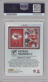 Patrick Mahomes II from the 2023 Donruss Optic set featuring a Ice parallel graded by PSA and given an overall grade of 9.