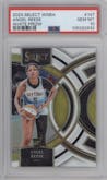 Angel Reese from the 2024 Panini Select WNBA set featuring a White Prizm parallel graded by PSA and given an overall grade of 10.