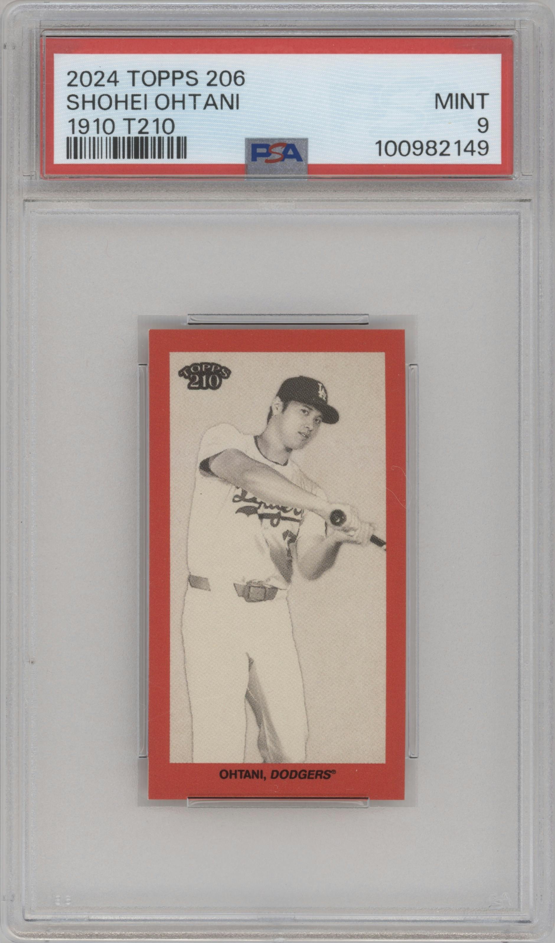 Shohei Ohtani  from the 2024 Topps 206 set graded by PSA and given an overall grade of 9.