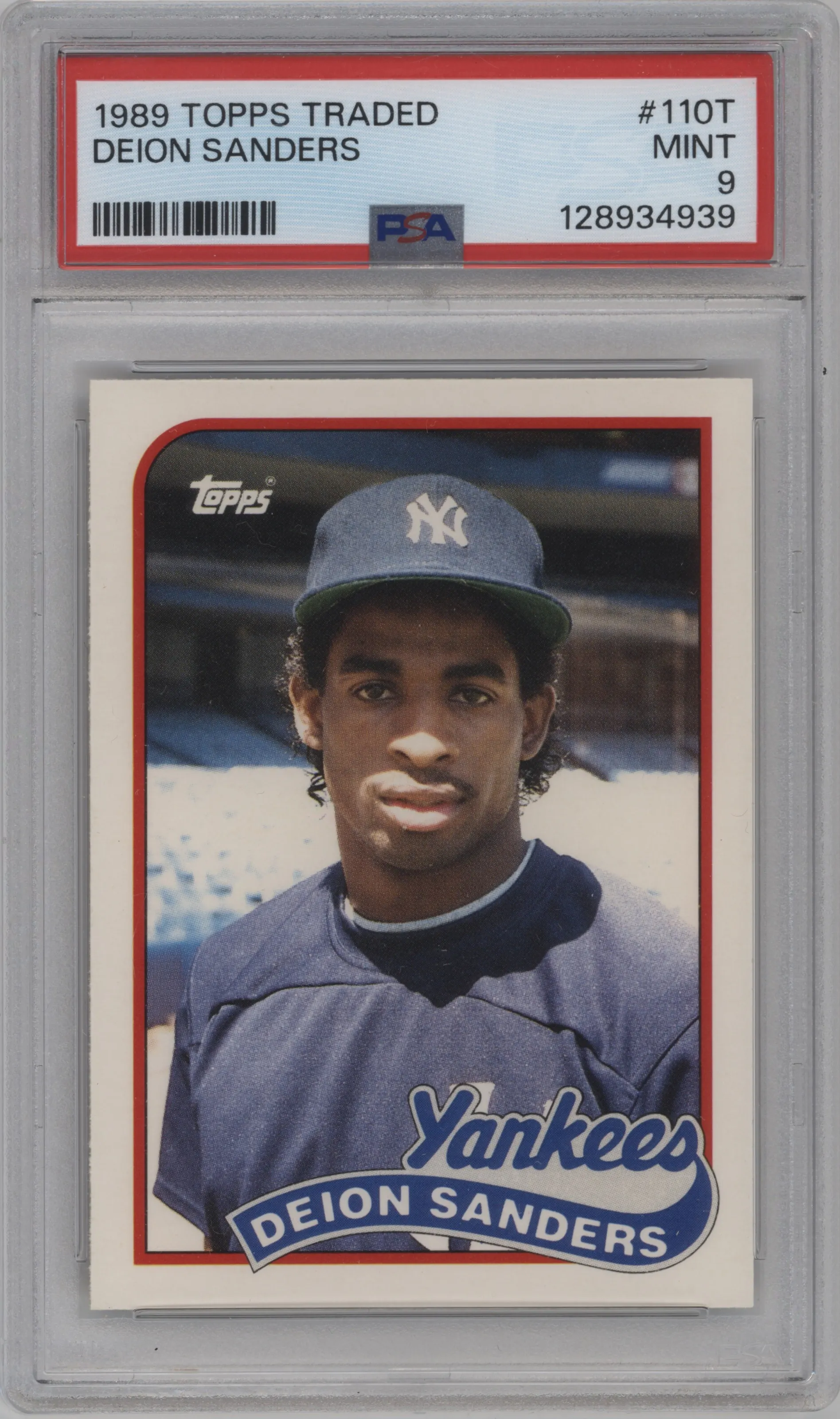 1989 Topps Traded Deion Sanders PSA 9