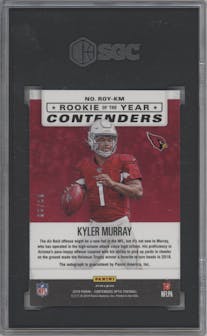 Kyler Murray from the 2019 Panini Contenders Optic set graded by SGC and given an overall grade of 9.
