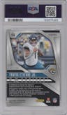 Travis Etienne Jr. from the 2024 Panini Prizm set featuring a Choice Gold parallel graded by PSA and given an overall grade of 10.