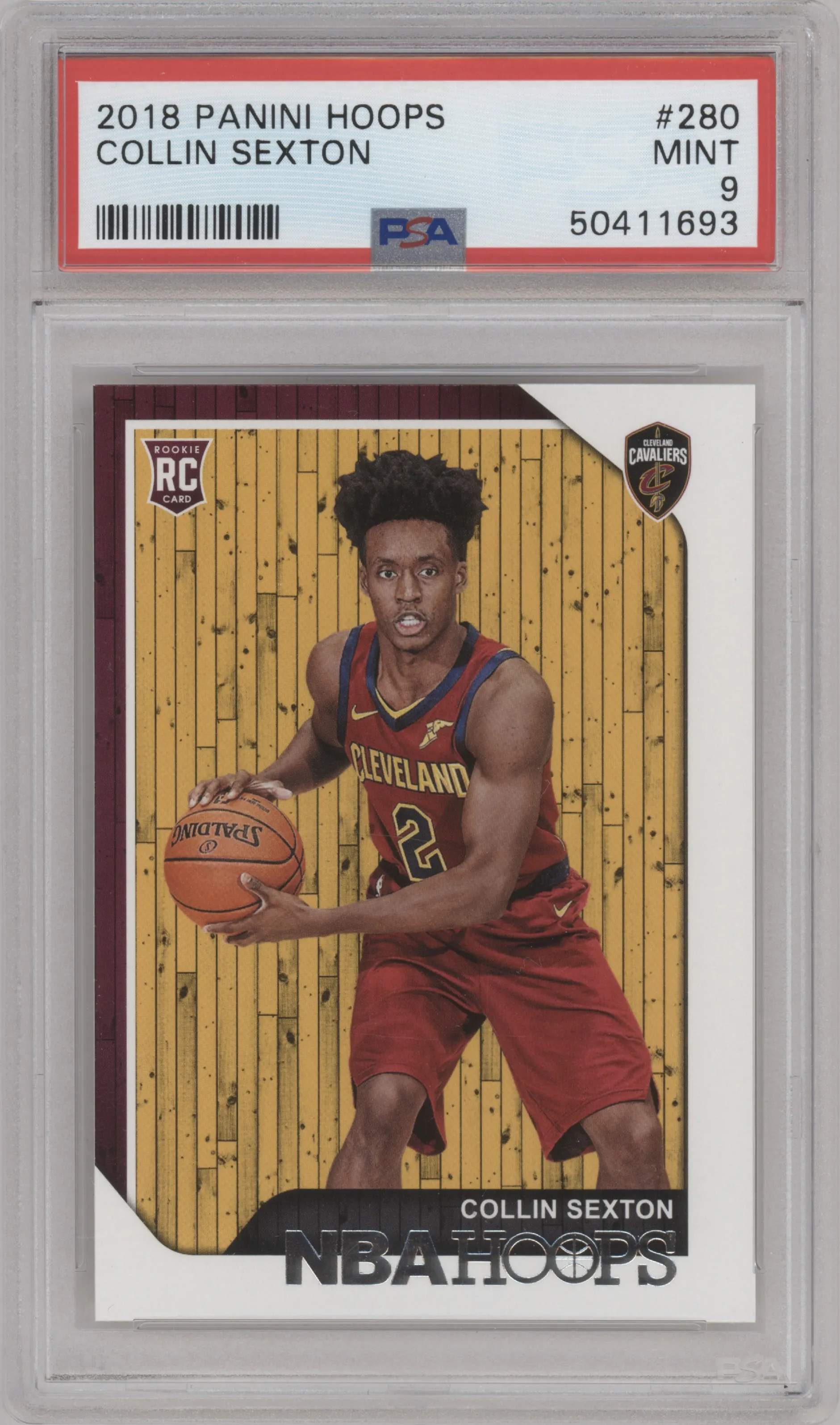 Collin Sexton from the 2018-19 Panini NBA Hoops  set graded by PSA and given an overall grade of 9.