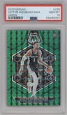 Victor Wembanyama from the 2023-24 Panini Mosaic set featuring a Green Mosaic parallel graded by PSA and given an overall grade of 10.