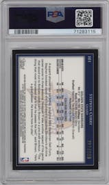 Stephen Curry from the 2009-10 Topps Chrome set graded by PSA and given an overall grade of 9.