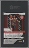 Trae Young from the 2018-19 Panini Prizm set featuring a Red White Blue Prizm parallel graded by SGC and given an overall grade of 10.