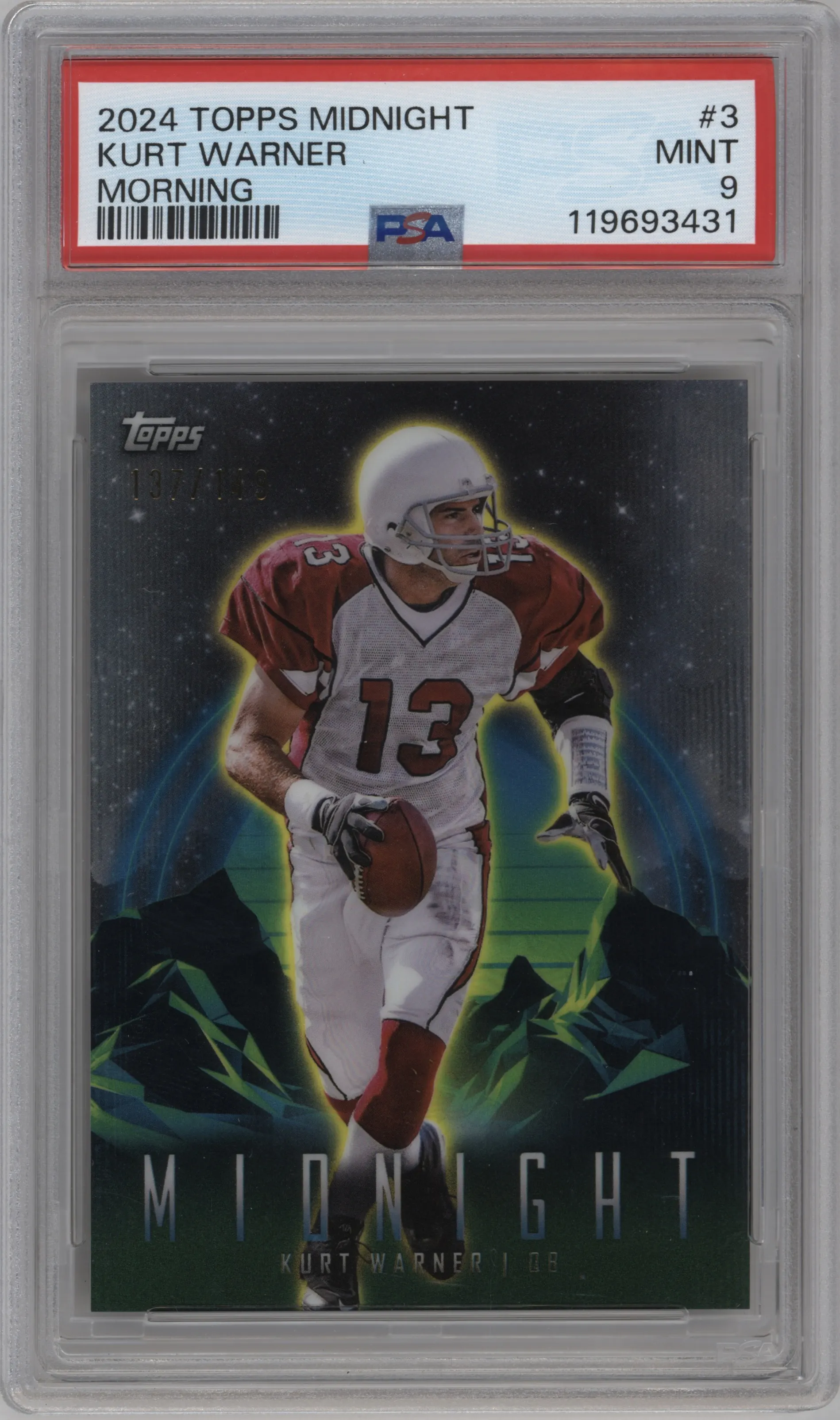 2024 Topps Midnight Kurt Warner Morning #3 PSA 9