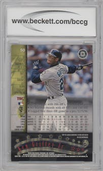 Ken Griffey Jr. from the 1997 Topps Stadium Club set graded by Beckett and given an overall grade of 10.