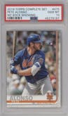 Pete Alonso from the 2019 Topps Complete Set set graded by PSA and given an overall grade of 10.