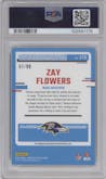 Zay Flowers  from the 2023 Donruss Optic set graded by PSA and given an overall grade of 9.