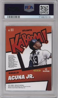 Ronald Acuna Jr. from the 2021 Panini Absolute set graded by PSA and given an overall grade of 10.