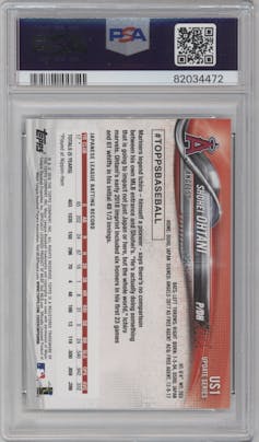 Shohei Ohtani from the 2018 Topps Update set graded by PSA and given an overall grade of 10.