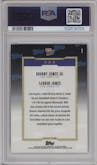 Bronny James Jr./LeBron James from the 2024-25 Topps Now set graded by PSA and given an overall grade of 10.