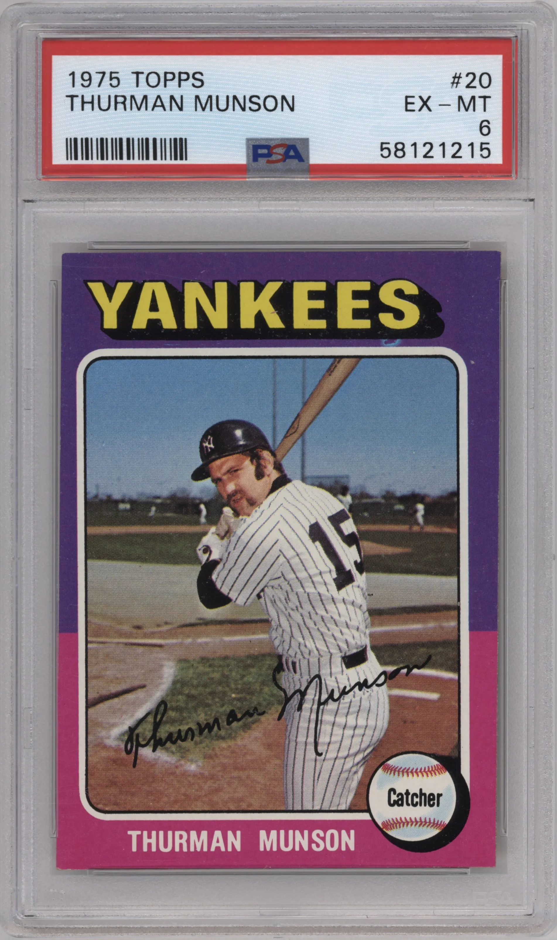 1975 Topps Thurman Munson #20 PSA 6