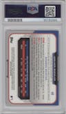 Walker Buehler from the 2015 Bowman Draft set featuring a Black Asia Refractor parallel graded by PSA and given an overall grade of 10.