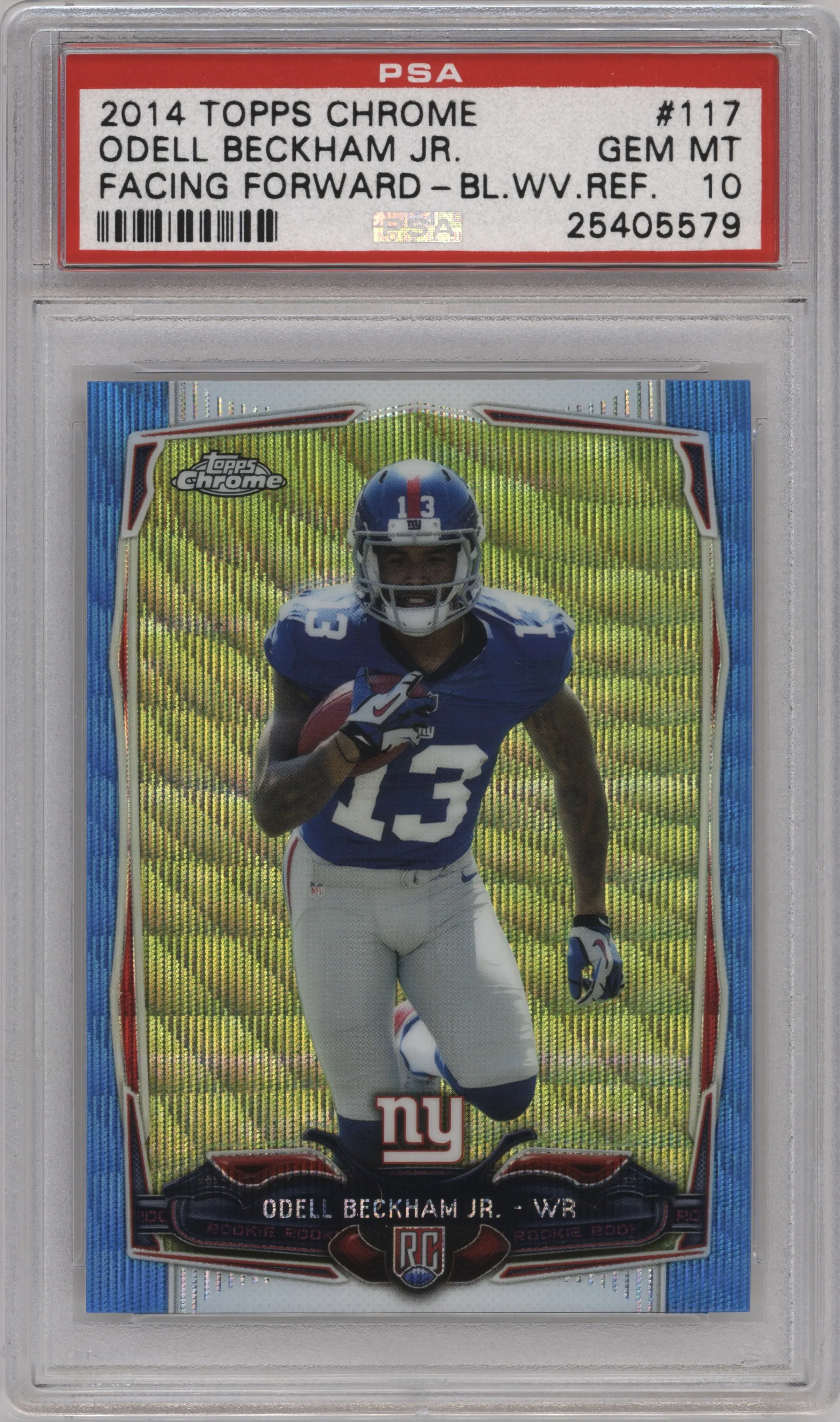 2014 Topps Chrome Odell Beckham Jr. Blue Wave Refractor #117 PSA 10