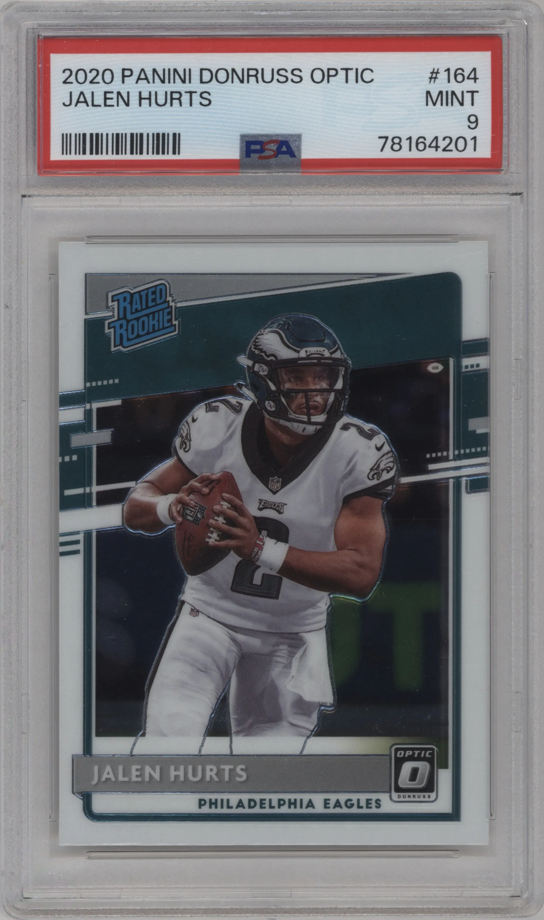 2020 Panini Donruss Optic Rated Rookie Jalen Hurts #164 PSA 9