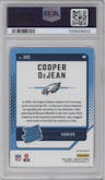Cooper DeJean from the 2024 Donruss set featuring a Blue Scope parallel graded by PSA and given an overall grade of 10.