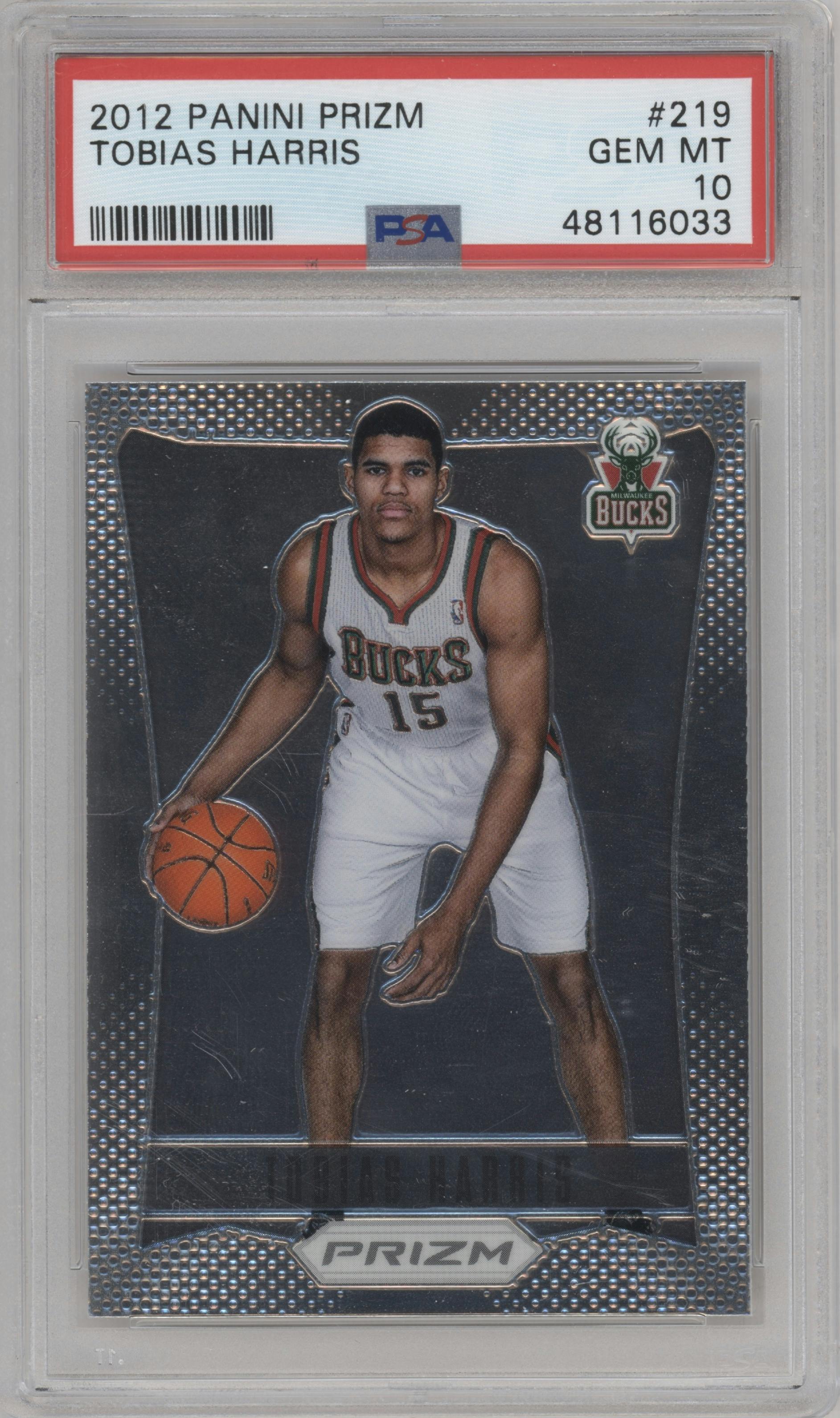 Tobias Harris from the 2012-13 Panini Prizm set graded by PSA and given an overall grade of 10.