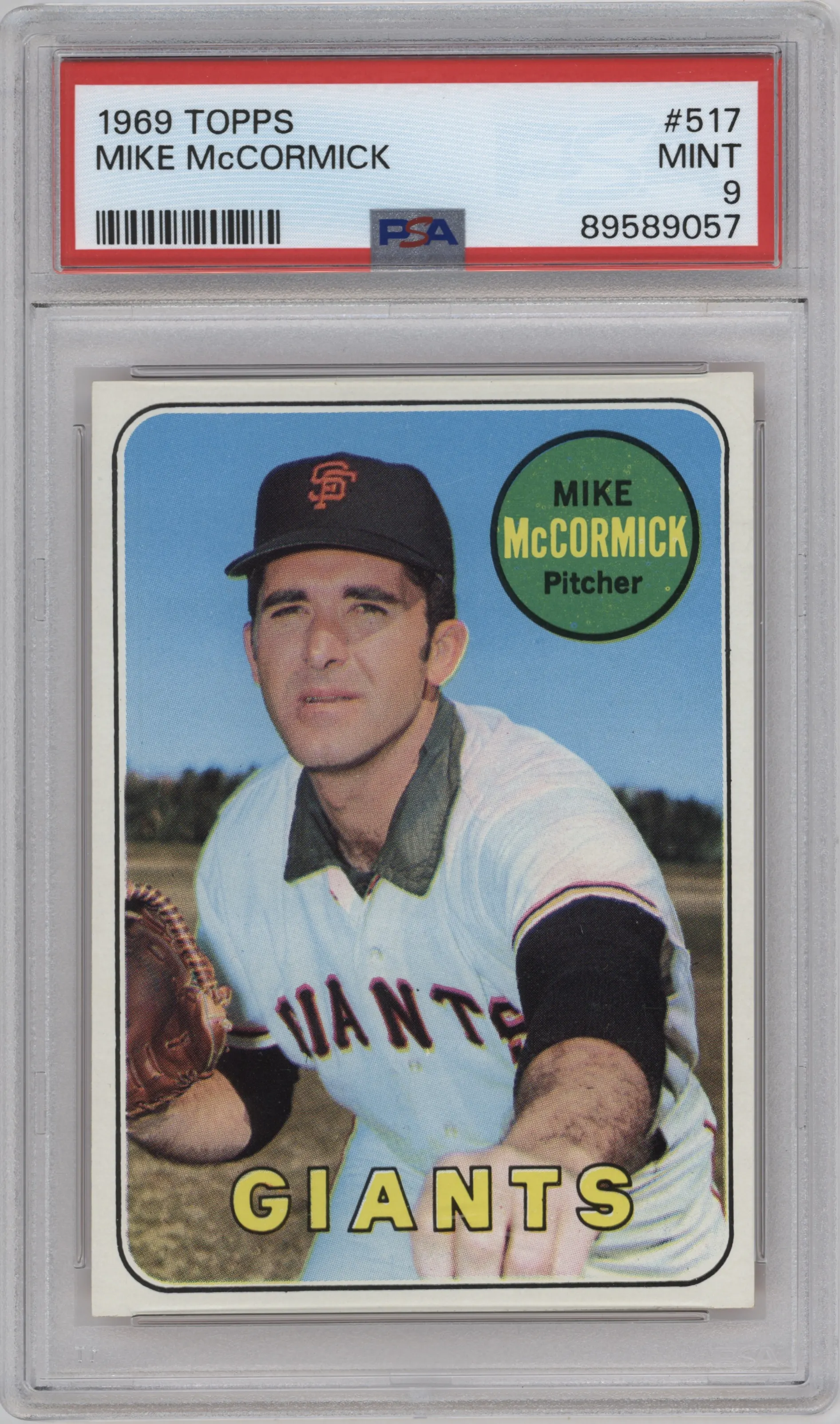 1969 Topps Mike McCormick #517 PSA 9
