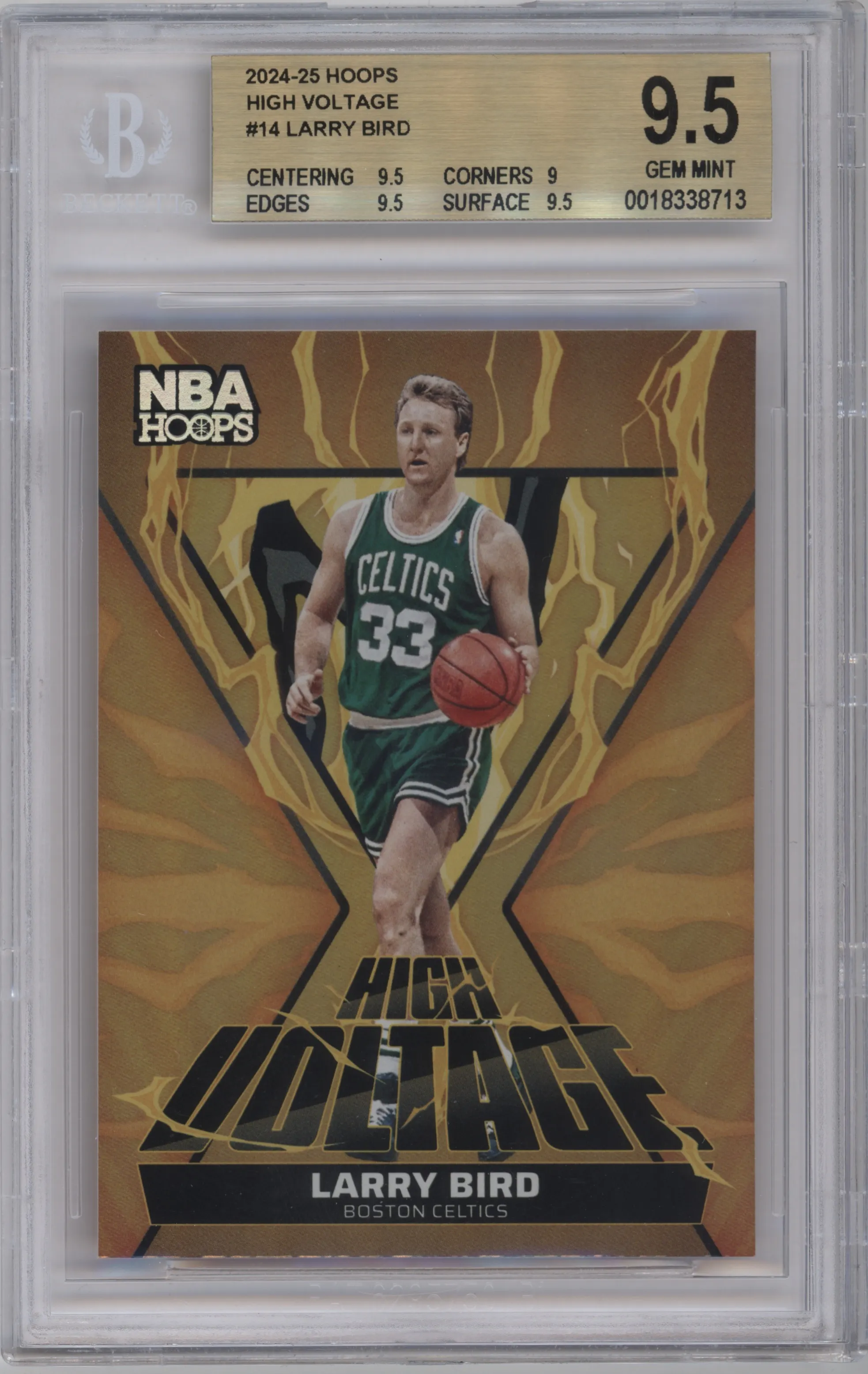 2024 Panini NBA Hoops High Voltage Larry Bird #14 BGS 9.5