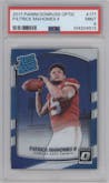 Patrick Mahomes II from the 2017 Panini Donruss Optic set graded by PSA and given an overall grade of 9.