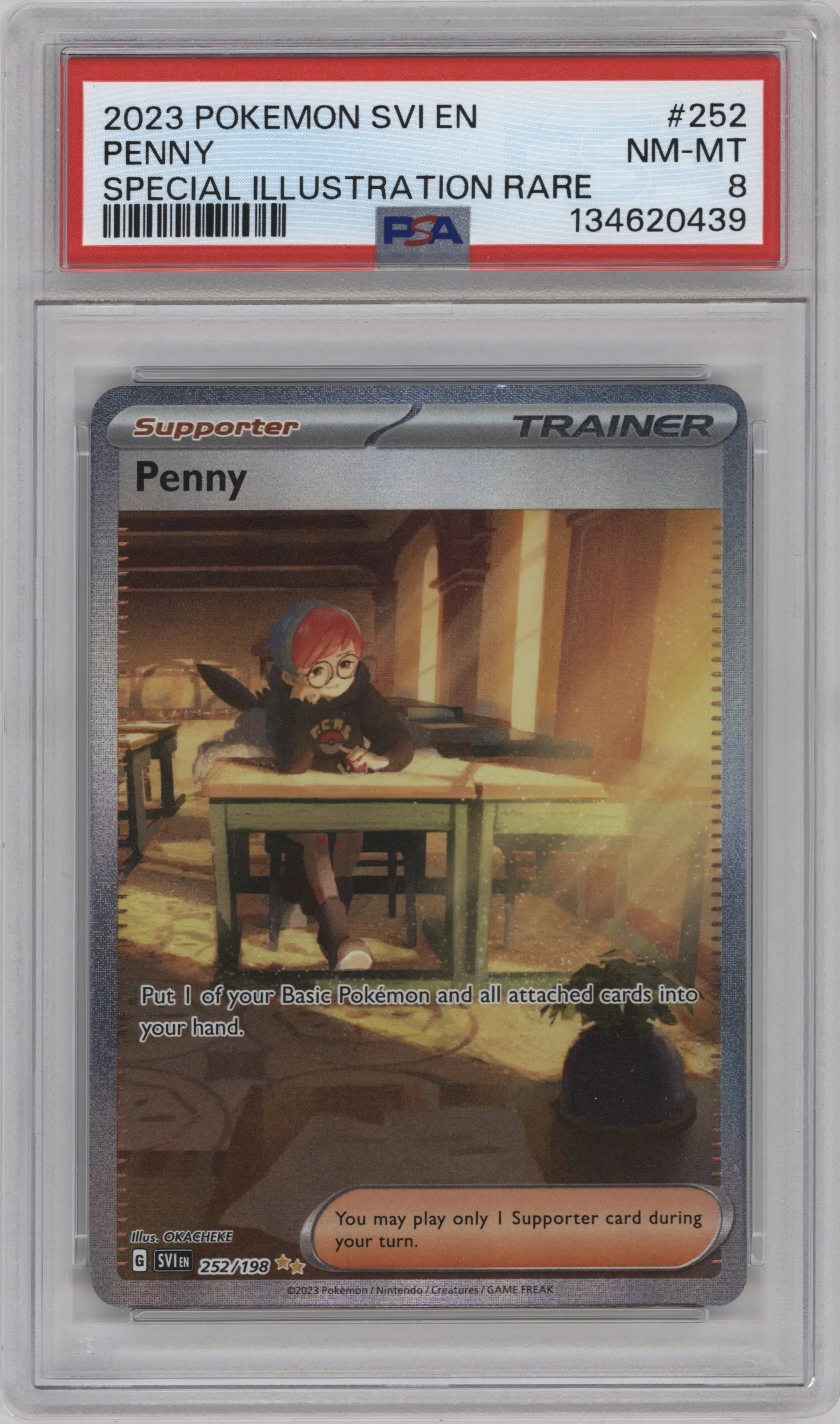 2023 Pokemon SV Penny #252 PSA 8