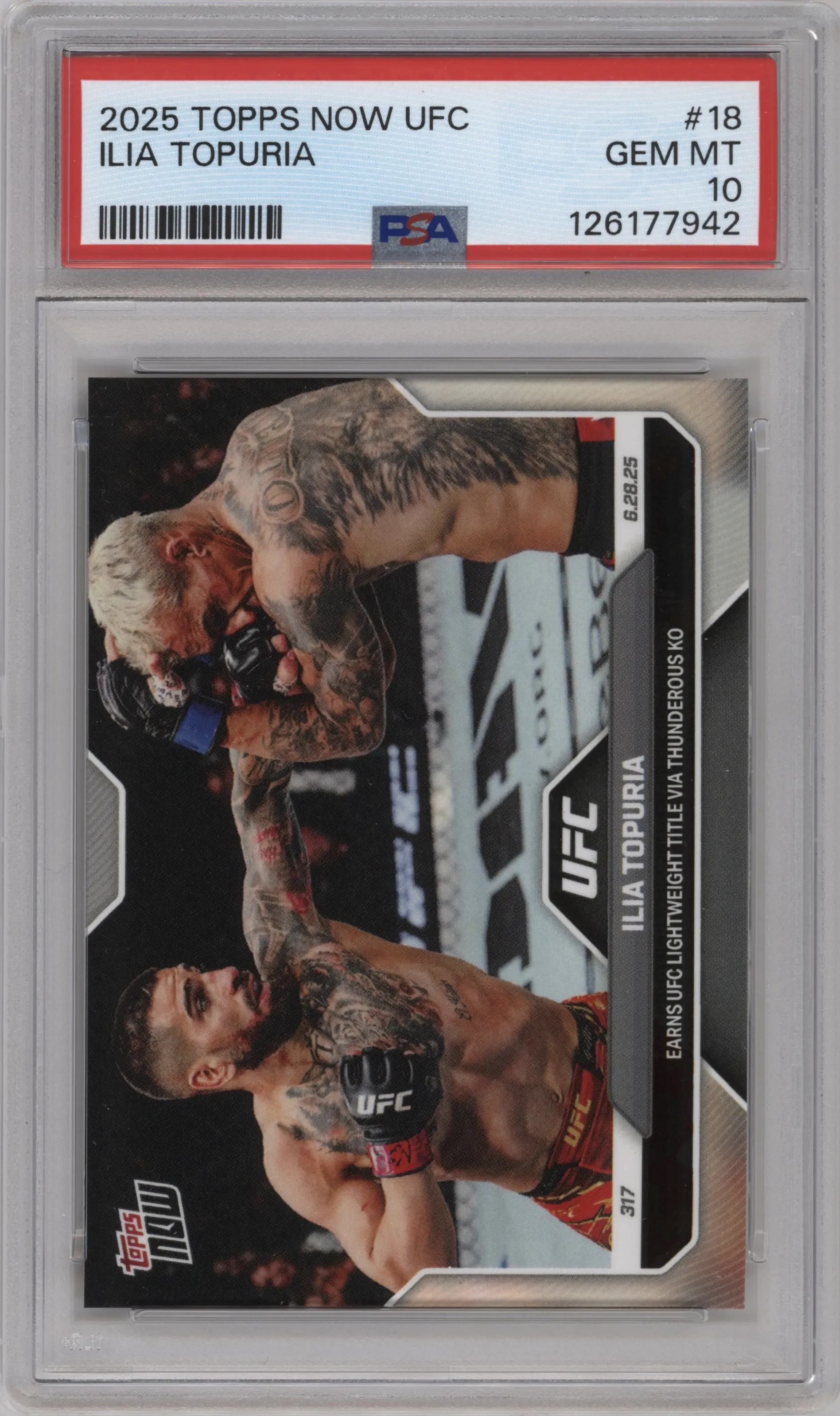 2025 Topps Now UFC Ilia Topuria PSA 10
