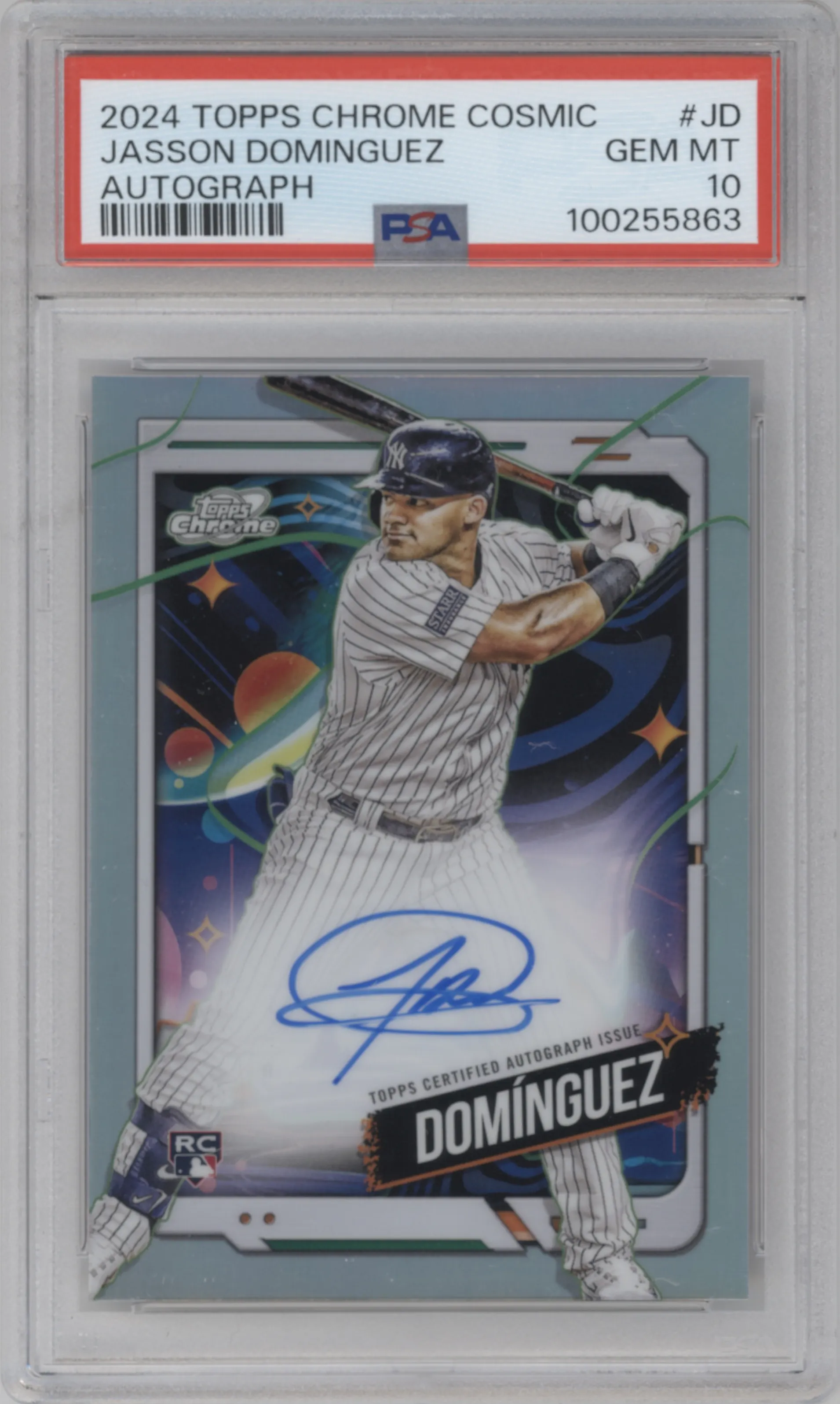 2024 Topps Cosmic Chrome Auto Jasson Dominguez #CCA-JD PSA 10