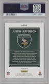 Justin Jefferson from the 2021 Panini Donruss Optic set graded by PSA and given an overall grade of 10.