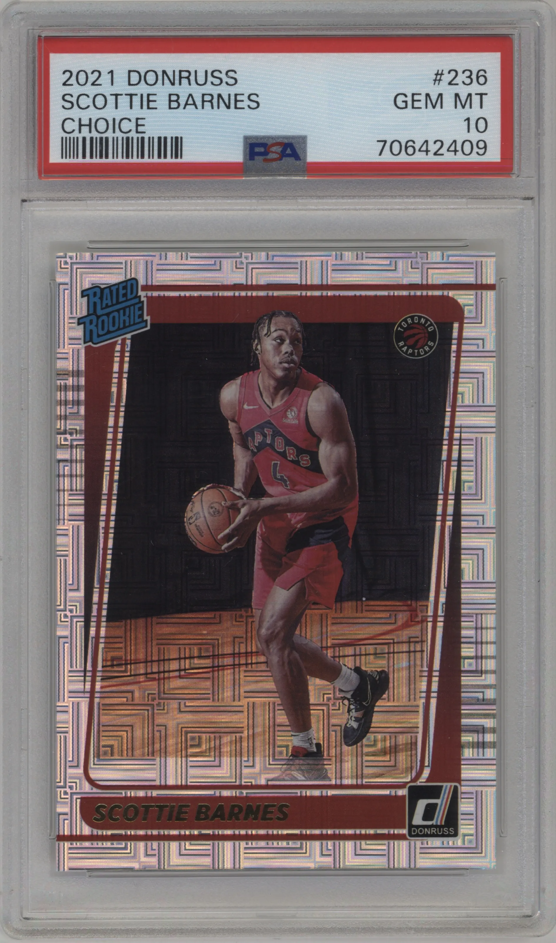 2021 Panini Donruss Rated Rookie Scottie Barnes Choice PSA 10