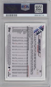 Ronald Acuna Jr. from the 2021 Topps Chrome Ben Baller set featuring a Gold Refractor parallel graded by PSA and given an overall grade of 10.
