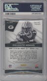 Davante Adams from the 2014 Panini Spectra set featuring a Blue Prizm parallel graded by PSA and given an overall grade of 9.