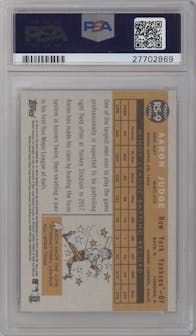 Aaron Judge from the 2017 Topps Archives set graded by PSA and given an overall grade of 10.