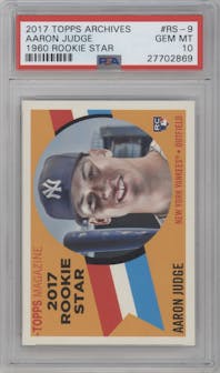 Aaron Judge from the 2017 Topps Archives set graded by PSA and given an overall grade of 10.